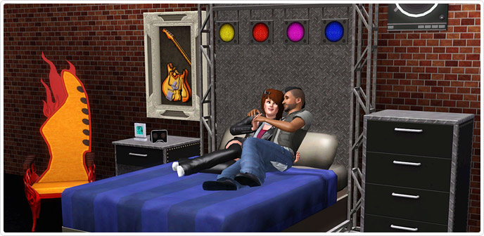 klasse Siege Misforståelse Forreste række"-soveværelse + lurvet tøj – Store – The Sims™ 3